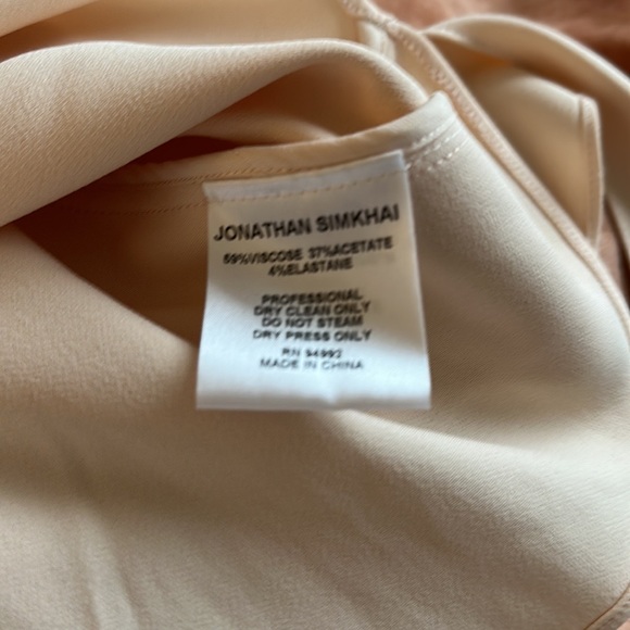 Jonathon Simkhai Silk Crepe Hanging Tank Top Blouse Apricot women size Medium - Picture 7 of 7